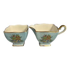 Vintage Royal Winton Grimwades Canada Coat of Arms Creamer and Sugar Bowl